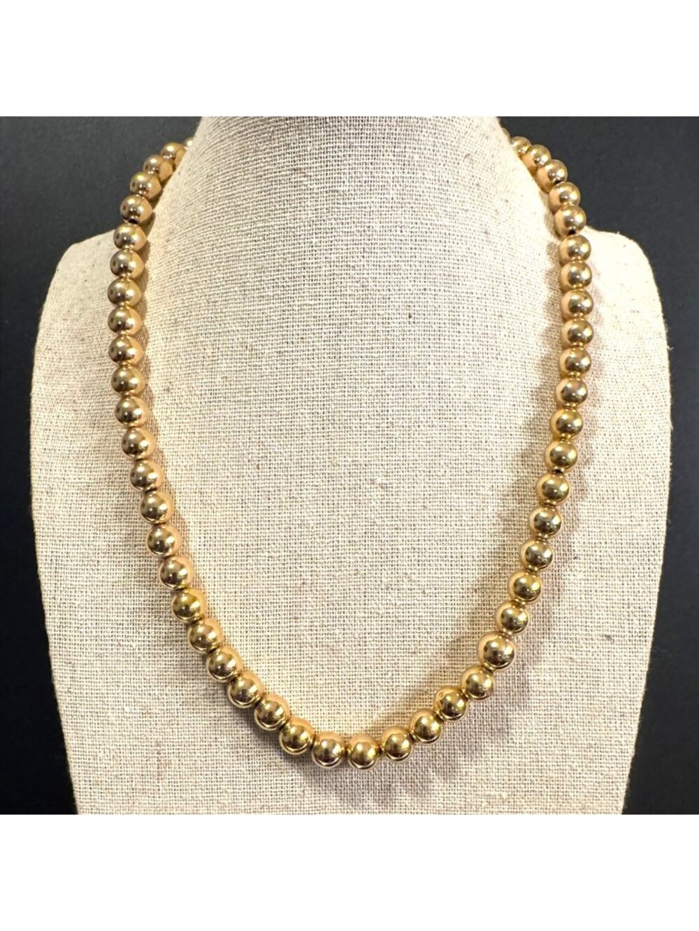 14k Gold Filled Beaded Design Chain Necklace Spring Ring Size 18" Length